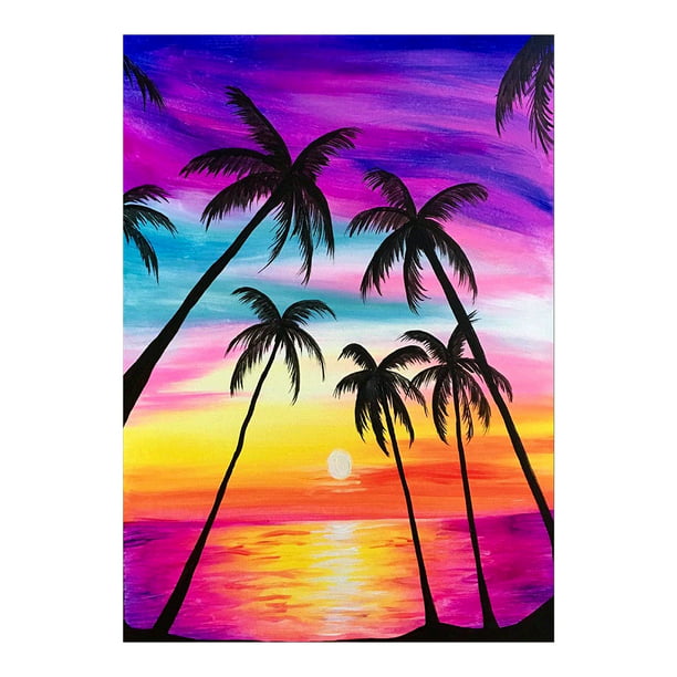 Beach Coconut Tree 5D DIY Diamond Painting Full Drill Embroidery Room Decor Gift